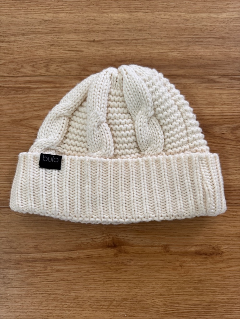 Bula Cream Cable Knit Beanie
